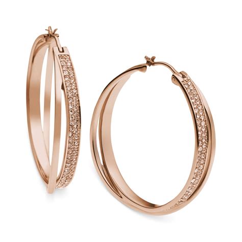 michael kors rose gold earrings|michael kors hoop earrings sale.